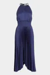 A.l.c Renzo Ii Satin Pleated High-neck Midi Dress