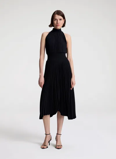 A.l.c Renzo Matte Pleated Dress In Black
