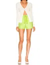 A.l.c Rex Faux Leather Shorts In Green Kick In Green