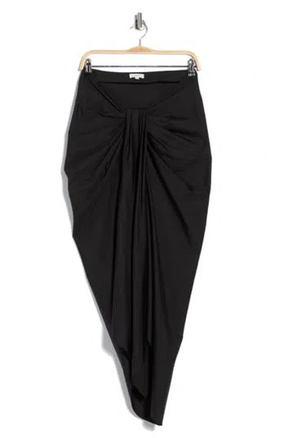 A.l.c . Rhodes Cotton Pleated Waist Asymmetric Skirt In Black