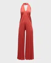 A.l.c Rio Halter Wide-leg Jumpsuit In Currant