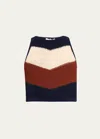 A.l.c . Rowan Chevron Knit Top In Cacaoshel