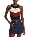 A.l.c . Rowan Chevron Knit Top In Cacao/shell/navy