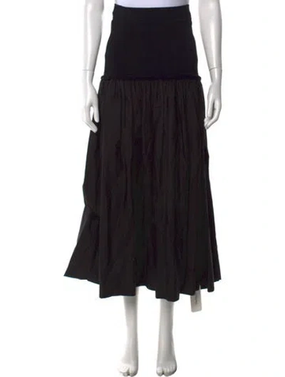 Pre-owned A.l.c Ruffle Embellishment Long Skirt In Black