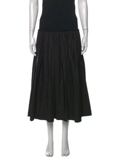 Pre-owned A.l.c Ruffle Embellishment Long Skirt In Black