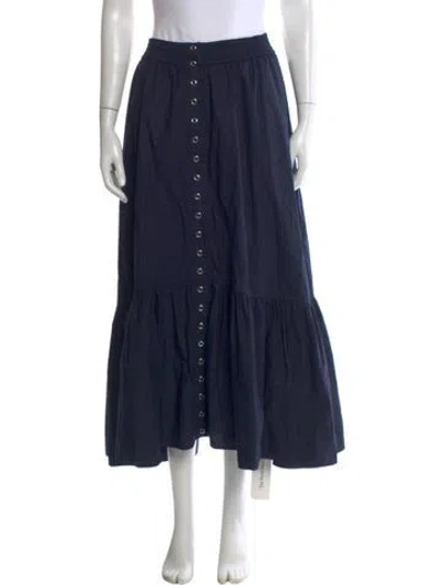 Pre-owned A.l.c Ruffle Embellishment Long Skirt In Blue