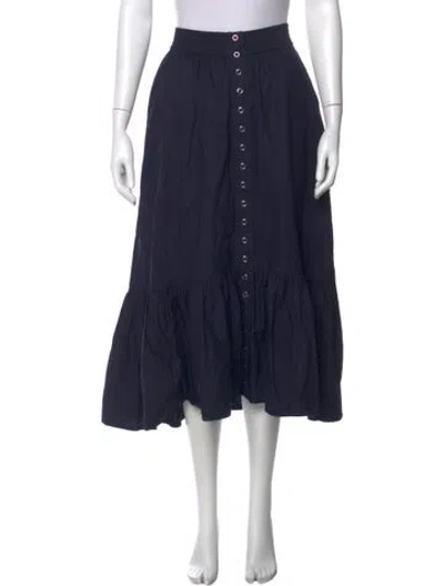 Pre-owned A.l.c Ruffle Embellishment Long Skirt In Blue
