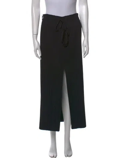 Pre-owned A.l.c Ruffle Embellishment Midi Length Skirt In Black