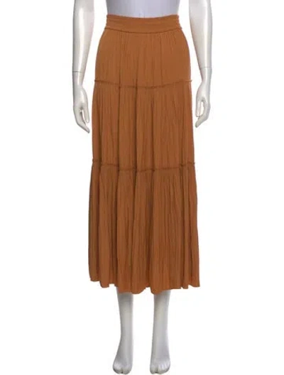 Pre-owned A.l.c Ruffle Embellishment Midi Length Skirt In Brown