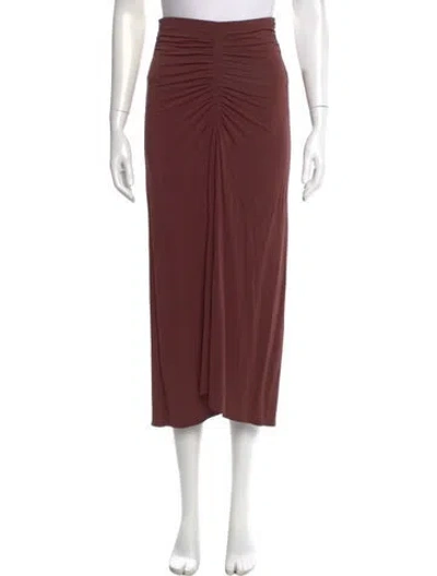 Pre-owned A.l.c Ruffle Embellishment Midi Length Skirt In Brown