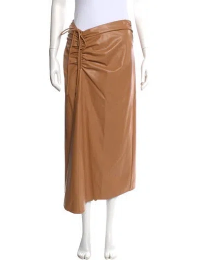 Pre-owned A.l.c Ruffle Embellishment Midi Length Skirt In Brown