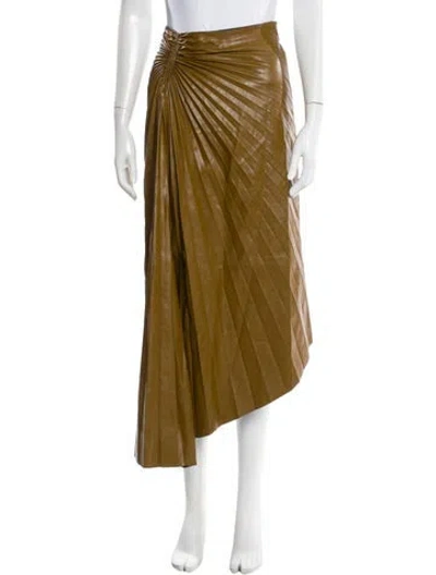 Pre-owned A.l.c Ruffle Embellishment Midi Length Skirt In Brown