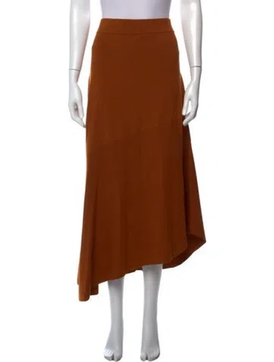 Pre-owned A.l.c Ruffle Embellishment Midi Length Skirt In Brown