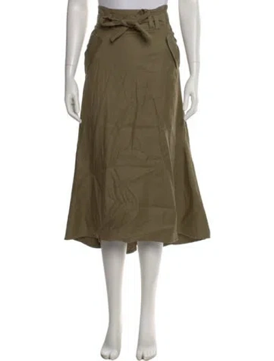 Pre-owned A.l.c Ruffle Embellishment Midi Length Skirt In Green