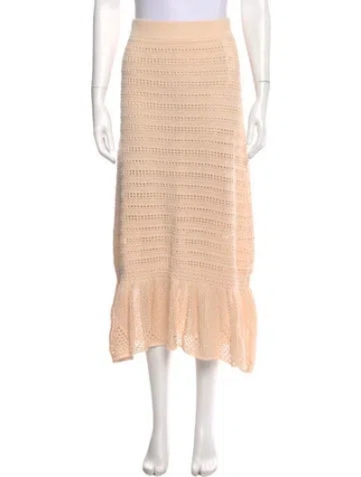 Pre-owned A.l.c Ruffle Embellishment Midi Length Skirt In Neutral