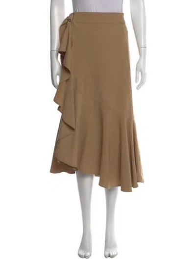 Pre-owned A.l.c Ruffle Embellishment Midi Length Skirt In Neutral