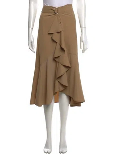Pre-owned A.l.c Ruffle Embellishment Midi Length Skirt In Neutral