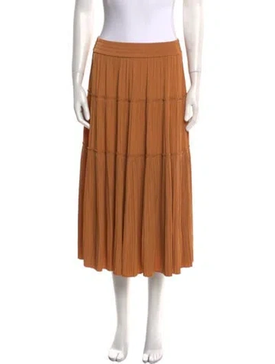 Pre-owned A.l.c Ruffle Embellishment Midi Length Skirt In Orange