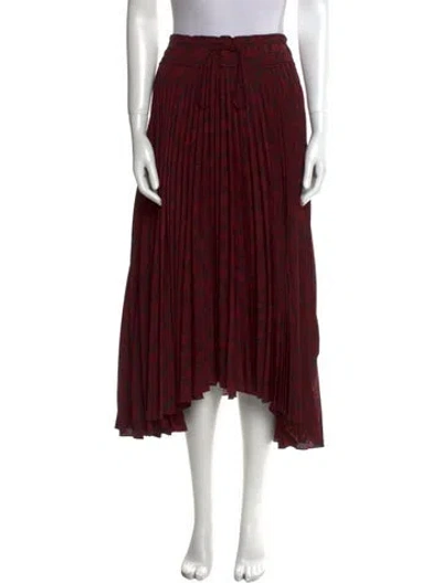 Pre-owned A.l.c Ruffle Embellishment Midi Length Skirt In Red