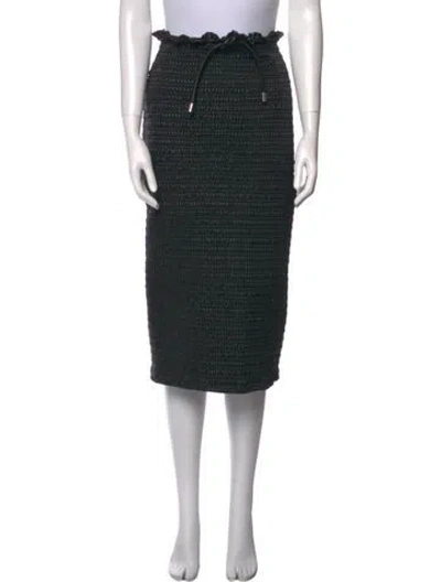 Pre-owned A.l.c Ruffle Embellishment Midi Length Skirt W/ Tags In Black