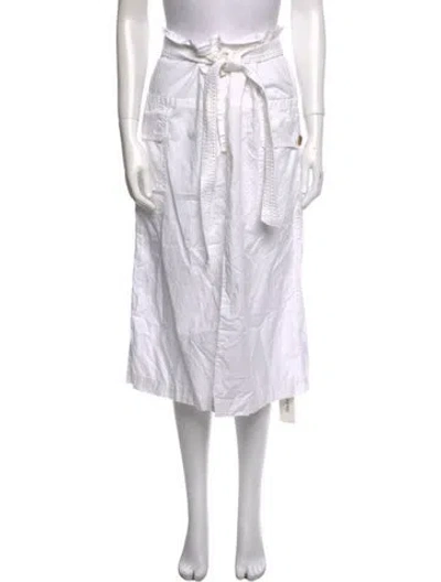 Pre-owned A.l.c Ruffle Embellishment Midi Length Skirt In White