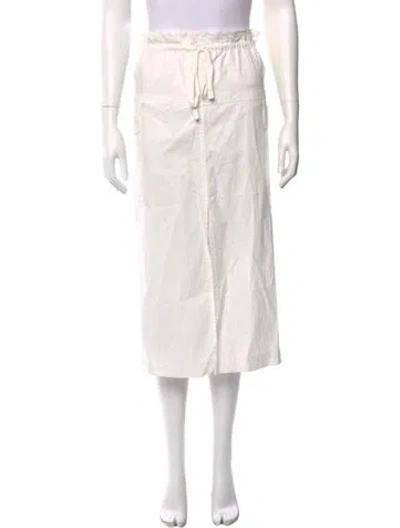 Pre-owned A.l.c Ruffle Embellishment Midi Length Skirt In White