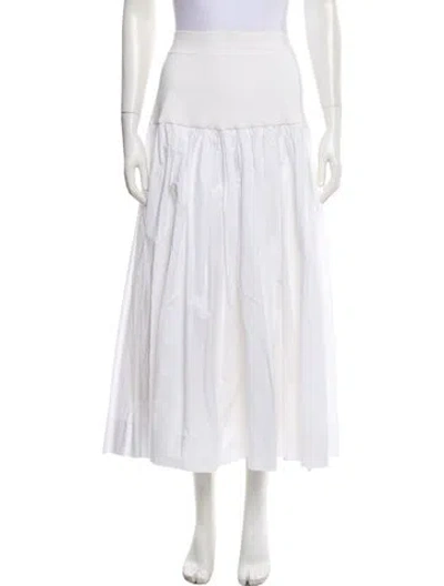Pre-owned A.l.c Ruffle Embellishment Midi Length Skirt In White