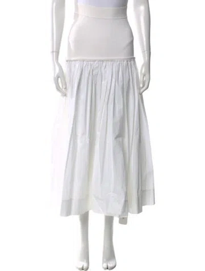 Pre-owned A.l.c Ruffle Embellishment Midi Length Skirt In White