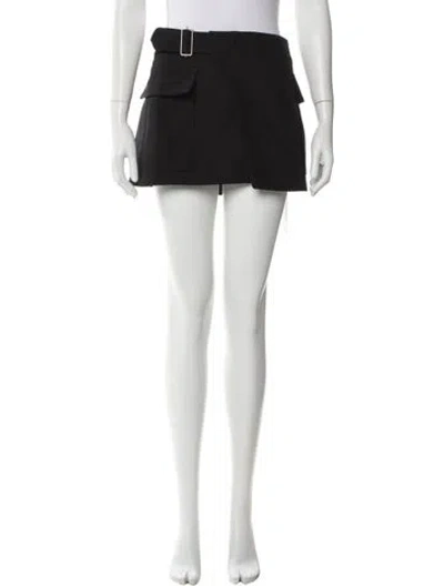 Pre-owned A.l.c Ruffle Embellishment Mini Skirt In Black