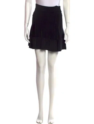 Pre-owned A.l.c Ruffle Embellishment Mini Skirt In Black