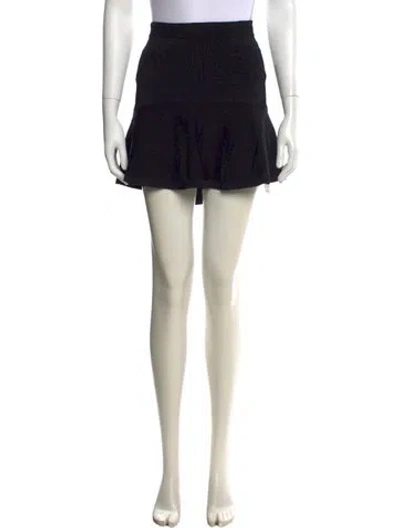 Pre-owned A.l.c Ruffle Embellishment Mini Skirt In Black