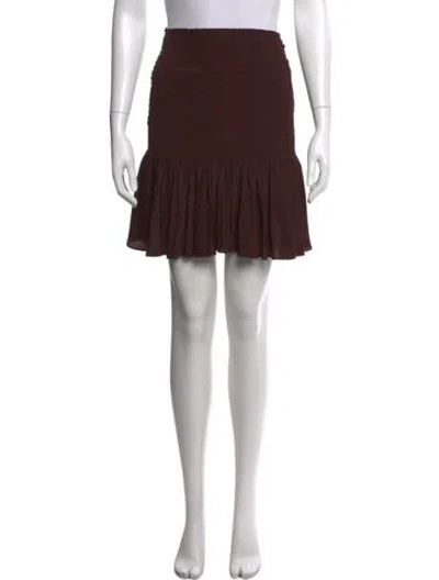 Pre-owned A.l.c Ruffle Embellishment Mini Skirt In Brown