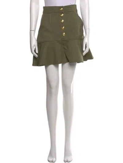 Pre-owned A.l.c Ruffle Embellishment Mini Skirt In Green
