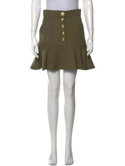 Pre-owned A.l.c Ruffle Embellishment Mini Skirt In Green