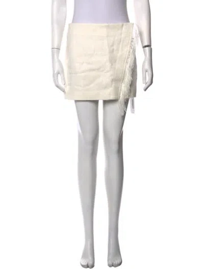 Pre-owned A.l.c Ruffle Embellishment Mini Skirt In Neutrals