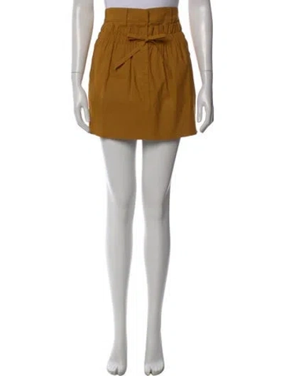 Pre-owned A.l.c Ruffle Embellishment Mini Skirt In Yellow