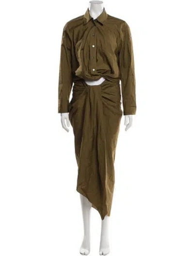 Pre-owned A.l.c Ruffle Embellishment Skirt Set In Green