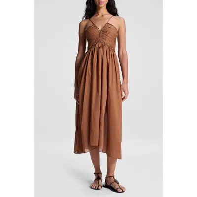 A.l.c . Rumi Beaded Cotton Voile Midi Dress