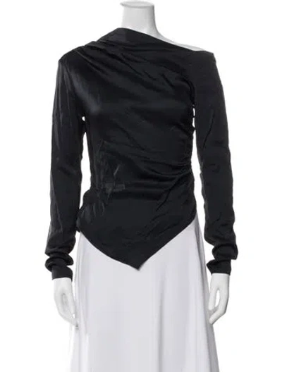 Pre-owned A.l.c Satin Asymmetrical Top W/ Tags In Blue