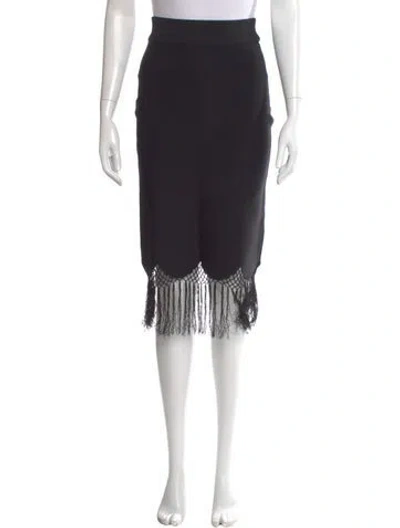 Pre-owned A.l.c Scalloped Accent Knee-length Skirt In Black