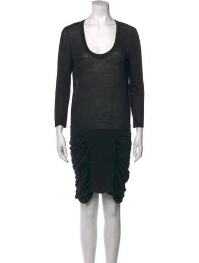 Pre-owned A.l.c Scoop Neck Knee-length Dress In Black