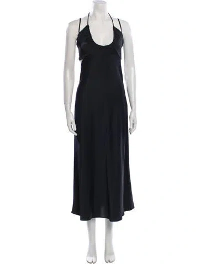 Pre-owned A.l.c Scoop Neck Long Dress In Black