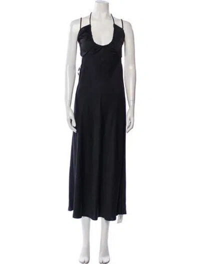 Pre-owned A.l.c Scoop Neck Long Dress In Black