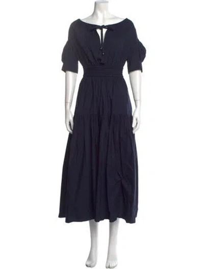 Pre-owned A.l.c Scoop Neck Long Dress In Blue