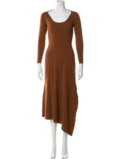 Pre-owned A.l.c Scoop Neck Long Dress In Brown