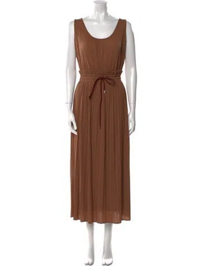 Pre-owned A.l.c Scoop Neck Long Dress In Brown