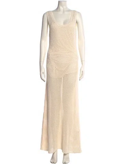 Pre-owned A.l.c Scoop Neck Long Dress In Neutral