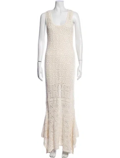 Pre-owned A.l.c Scoop Neck Long Dress In Neutrals