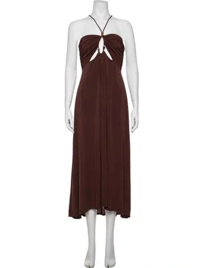Pre-owned A.l.c Scoop Neck Long Dress W/ Tags In Brown