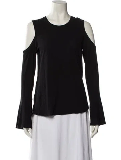 Pre-owned A.l.c Scoop Neck Long Sleeve Top In Black